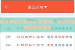 世界杯手机彩票app-世界杯，手机彩票应用的激情盛宴