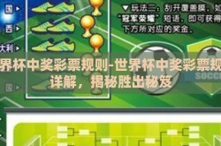 世界杯中奖彩票规则-世界杯中奖彩票规则详解，揭秘胜出秘笈