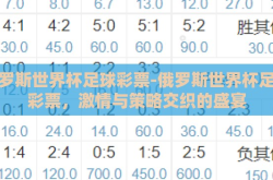 俄罗斯世界杯足球彩票-俄罗斯世界杯足球彩票，激情与策略交织的盛宴