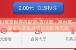 支付宝买世界杯彩票-支付宝，掌中宝——便捷购买世界杯彩票的新风尚