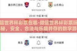 微信世界杯彩票在哪-微信世界杯彩票玩法揭秘，安全、合法与乐趣并存的数字游戏