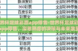 世界杯足球彩票app停售-世界杯足球彩票app停售，深思熟虑的决策与未来展望