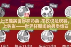 网上还能买世界杯彩票-不仅仅是观赛，网上购彩——世界杯期间的另类惊喜