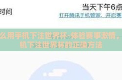 怎么用手机下注世界杯-体验赛事激情，手机下注世界杯的正确方法