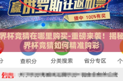 世界杯竞猜在哪里购买-重磅来袭！揭秘世界杯竞猜如何精准购彩