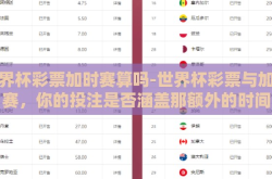 世界杯彩票加时赛算吗-世界杯彩票与加时赛，你的投注是否涵盖那额外的时间