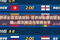 世界杯彩票竞猜规则-世界杯彩票竞猜全攻略，规则解读与策略分享