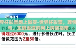 世界杯彩票网上做买-世界杯彩票，理性参与，正确渠道的网上购买指南