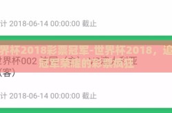 世界杯2018彩票冠军-世界杯2018，追逐冠军荣耀的彩票疯狂