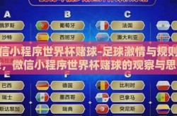 微信小程序世界杯赌球-足球激情与规则边缘，微信小程序世界杯赌球的观察与思考