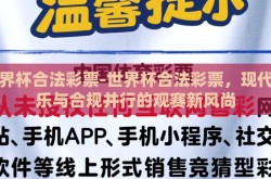 世界杯合法彩票-世界杯合法彩票，现代娱乐与合规并行的观赛新风尚