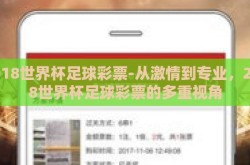 2018世界杯足球彩票-从激情到专业，2018世界杯足球彩票的多重视角