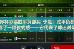 世界杯彩票胜平负都买-于是，胜平负都买亦成了一种仪式感——它代表了球迷对足球无限可能性的尊重与期待。当人们为了支持自己的信仰而勇敢地踏进这片未知之地时，那份既期待又担心的心情，成了整个世界杯期间最真实、最动人的注脚