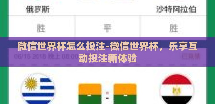 微信世界杯怎么投注-微信世界杯,乐享互动投注新体验 微信世界杯怎么投注-微信世界杯,乐享互动投注新体验