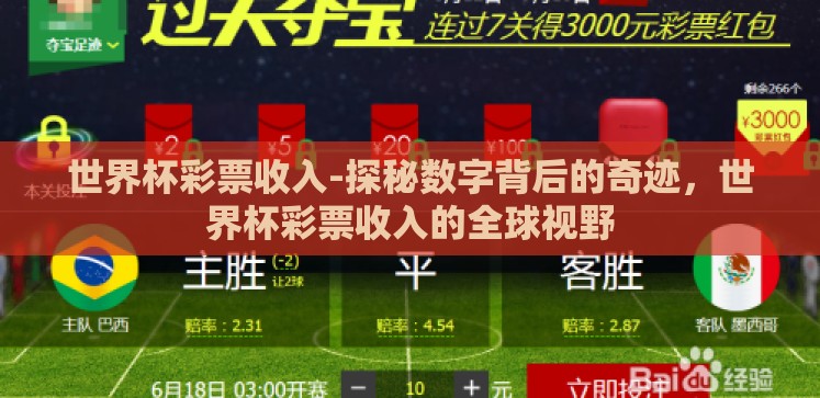 世界杯彩票收入-探秘数字背后的奇迹，世界杯彩票收入的全球视野