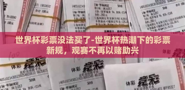 世界杯彩票没法买了-世界杯热潮下的彩票新规,观赛不再以赌助兴 世界杯彩票没法买了-世界杯热潮下的彩票新规,观赛不再以赌助兴