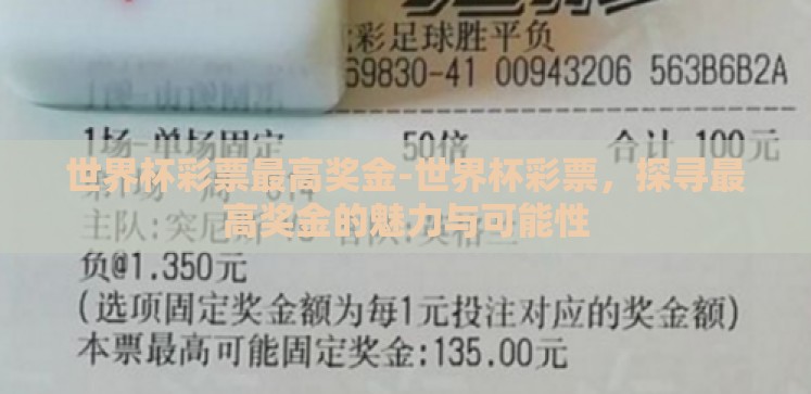 世界杯彩票最高奖金-世界杯彩票,探寻最高奖金的魅力与可能性 世界杯彩票最高奖金-世界杯彩票,探寻最高奖金的魅力与可能性