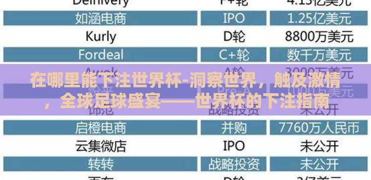 在哪里能下注世界杯-洞察世界,触及激情,全球足球盛宴——世界杯的下注指南 在哪里能下注世界杯-洞察世界,触及激情,全球足球盛宴——世界杯的下注指南