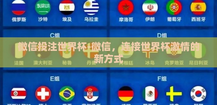 微信投注世界杯-微信，连接世界杯激情的新方式
