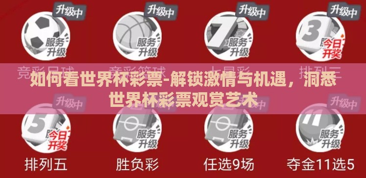 如何看世界杯彩票-解锁激情与机遇,洞悉世界杯彩票观赏艺术 如何看世界杯彩票-解锁激情与机遇,洞悉世界杯彩票观赏艺术
