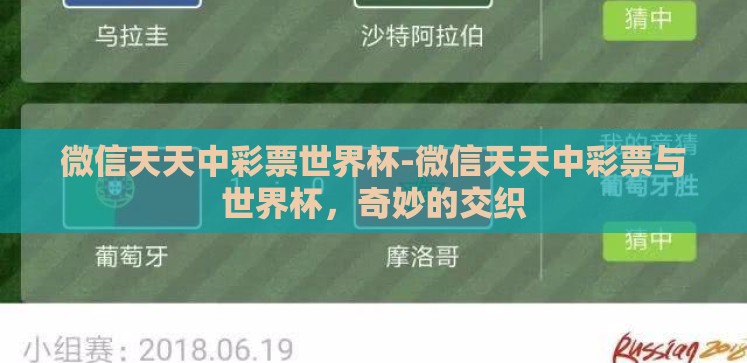 微信天天中彩票世界杯-微信天天中彩票与世界杯，奇妙的交织