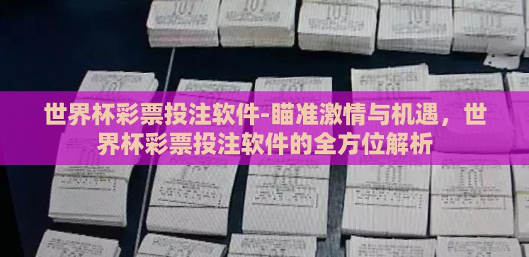 世界杯彩票投注软件-瞄准激情与机遇,世界杯彩票投注软件的全方位解析 世界杯彩票投注软件-瞄准激情与机遇,世界杯彩票投注软件的全方位解析