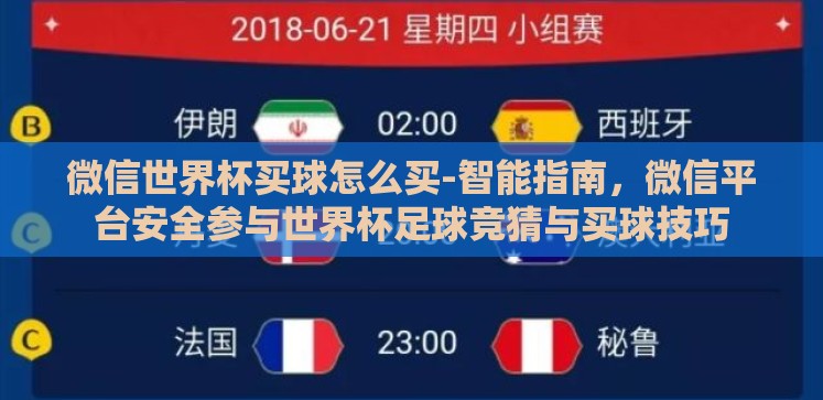 微信世界杯买球怎么买-智能指南,微信平台安全参与世界杯足球竞猜与买球技巧 微信世界杯买球怎么买-智能指南,微信平台安全参与世界杯足球竞猜与买球技巧