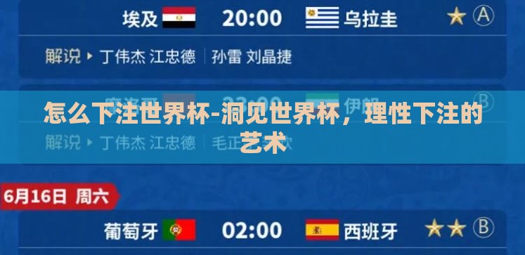 怎么下注世界杯-洞见世界杯,理性下注的艺术 怎么下注世界杯-洞见世界杯,理性下注的艺术