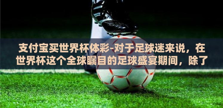 支付宝买世界杯体彩-对于足球迷来说,在世界杯这个全球瞩目的足球盛宴期间,除了观看精彩激烈的比赛外,还能以一种特别的参与方式与这股足球风暴共舞——通过支付宝平台购买世界杯体彩彩票 支付宝买世界杯体彩-对于足球迷来说,在世界杯这个全球瞩目的足球盛宴期间,除了观看精彩激烈的比赛外,还能以一种特别的参与方式与这股足球风暴共舞——通过支付宝平台购买世界杯体彩彩票