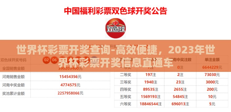 世界杯彩票开奖查询-高效便捷,2023年世界杯彩票开奖信息直通车 世界杯彩票开奖查询-高效便捷,2023年世界杯彩票开奖信息直通车