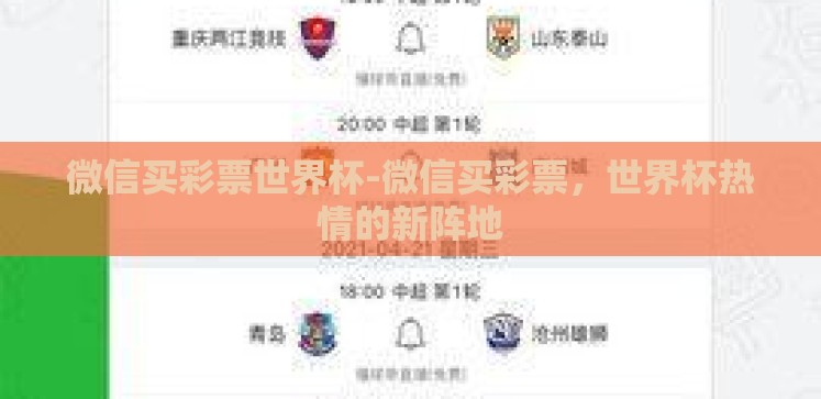 微信买彩票世界杯-微信买彩票，世界杯热情的新阵地
