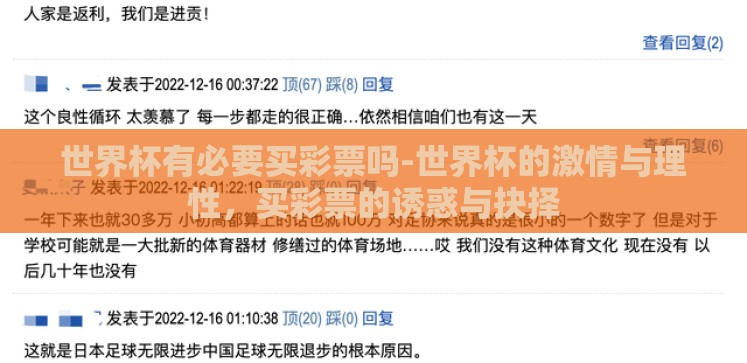 世界杯有必要买彩票吗-世界杯的激情与理性,买彩票的诱惑与抉择 世界杯有必要买彩票吗-世界杯的激情与理性,买彩票的诱惑与抉择
