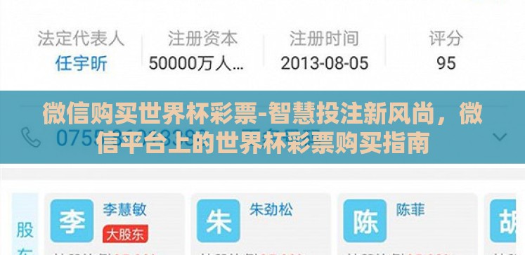 微信购买世界杯彩票-智慧投注新风尚,微信平台上的世界杯彩票购买指南 微信购买世界杯彩票-智慧投注新风尚,微信平台上的世界杯彩票购买指南