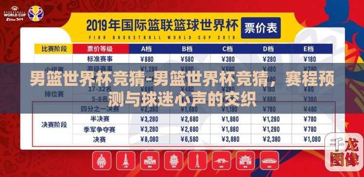男篮世界杯竞猜-男篮世界杯竞猜，赛程预测与球迷心声的交织