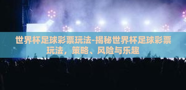 世界杯足球彩票玩法-揭秘世界杯足球彩票玩法，策略、风险与乐趣