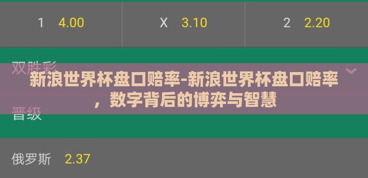 新浪世界杯盘口赔率-新浪世界杯盘口赔率,数字背后的博弈与智慧 新浪世界杯盘口赔率-新浪世界杯盘口赔率,数字背后的博弈与智慧