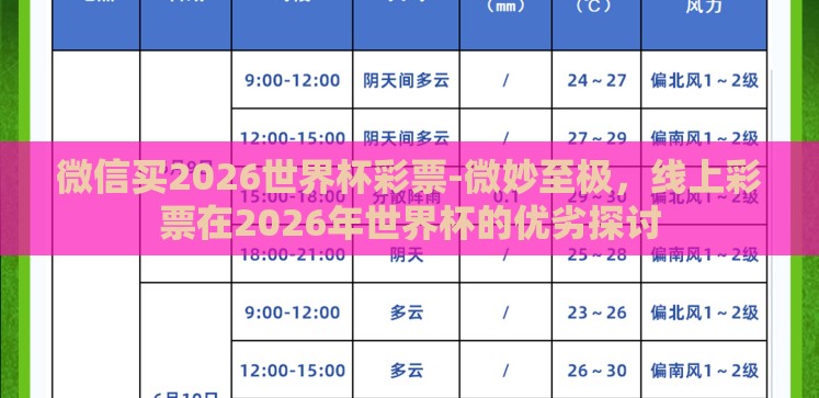 微信买2026世界杯彩票-微妙至极,线上彩票在2026年世界杯的优劣探讨 微信买2026世界杯彩票-微妙至极,线上彩票在2026年世界杯的优劣探讨