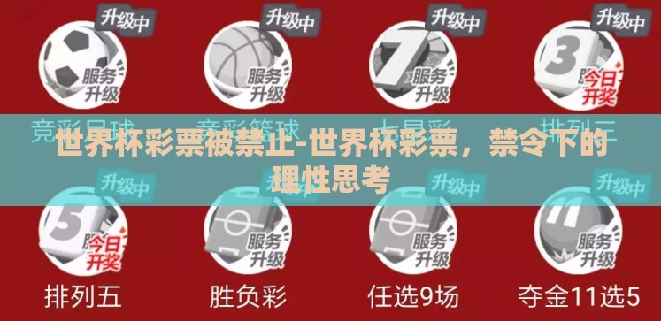世界杯彩票被禁止-世界杯彩票,禁令下的理性思考 世界杯彩票被禁止-世界杯彩票,禁令下的理性思考